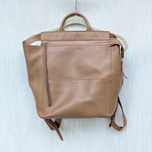 Mina Baie Harper Full Backpack Tan Leather Bag